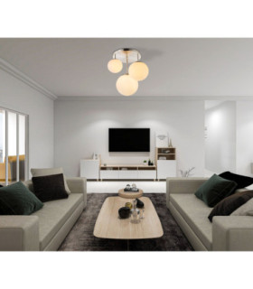 Joel Globe Ceiling Light Matt Nickel 3x E27-2
