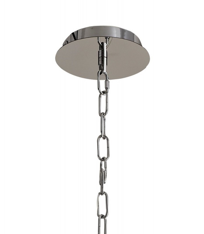 Ceiling Pendant, Semi Ceiling Convertible, 7 x E14, Polished Chrome, Crystal - 6