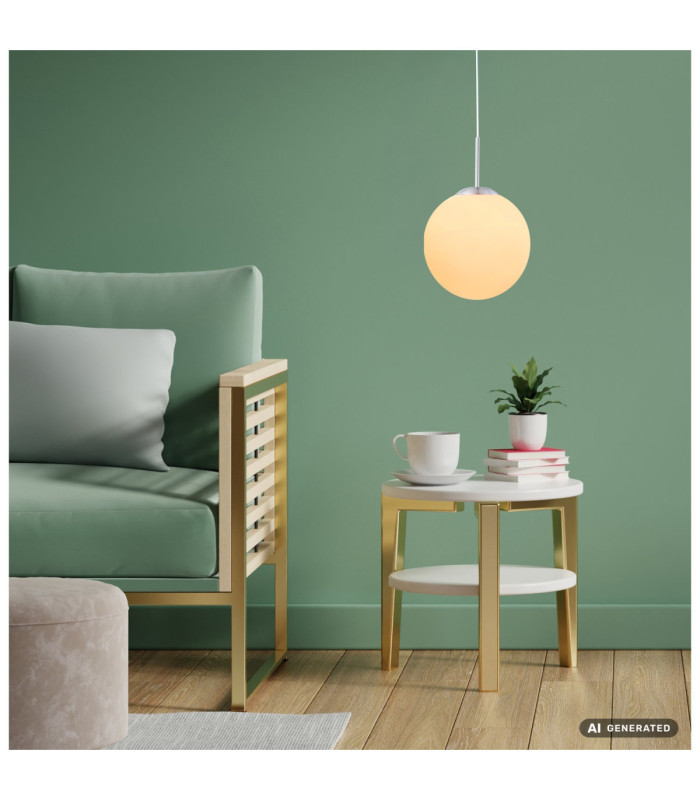 Balla 25cm Globe Pendant Ceiling Light Matt Nickel 1x E27-3