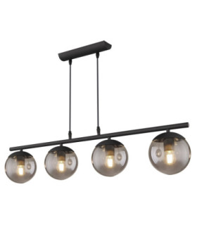 Blama Bar Pendant Ceiling Light Matt Black 4x E27-1