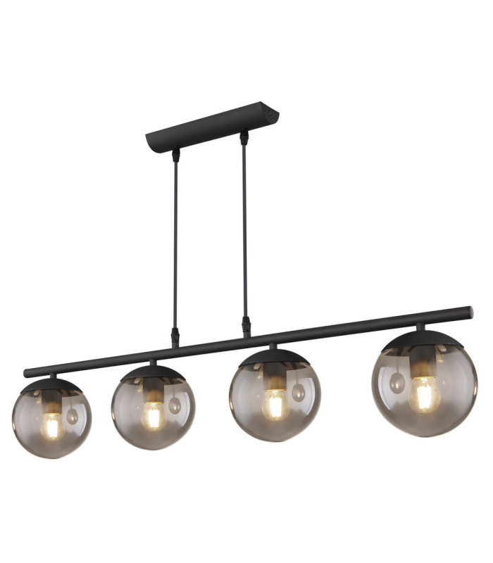 Blama Bar Pendant Ceiling Light Matt Black 4x E27-1