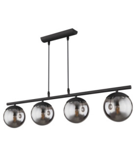 Blama Bar Pendant Ceiling Light Matt Black 4x E27-2