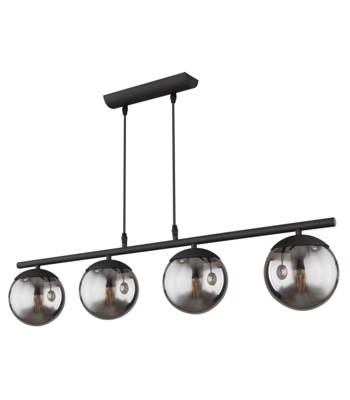 Blama Bar Pendant Ceiling Light Matt Black 4x E27-2