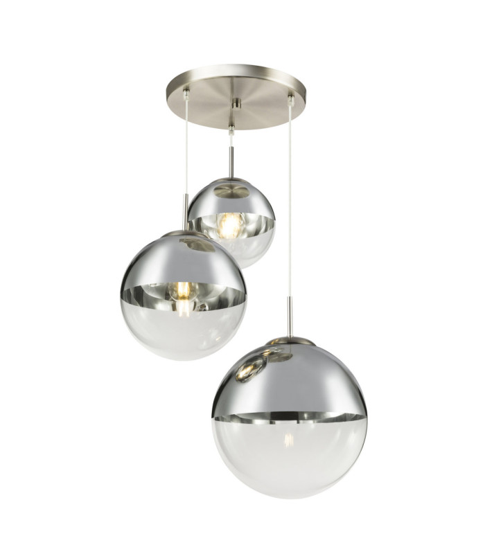 Varus Cluster Pendant Ceiling Light Matt Nickel 3x E27-1