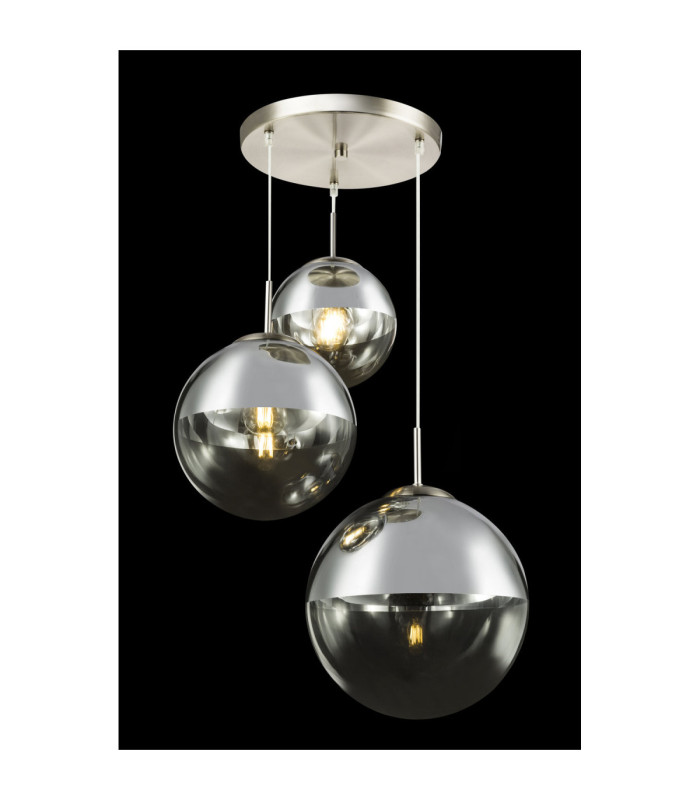 Varus Cluster Pendant Ceiling Light Matt Nickel 3x E27-4