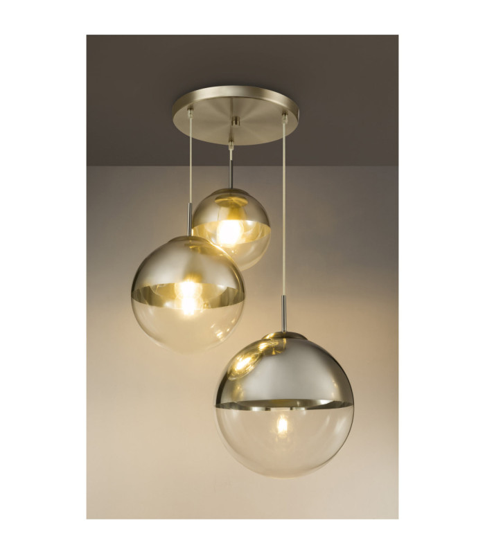 Varus Cluster Pendant Ceiling Light Matt Nickel 3x E27-5
