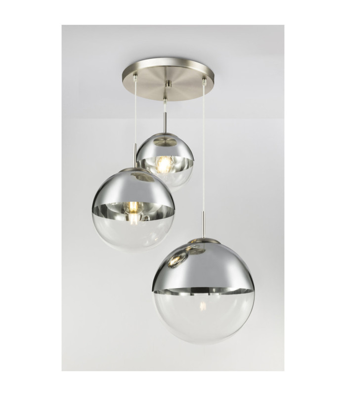 Varus Cluster Pendant Ceiling Light Matt Nickel 3x E27-6
