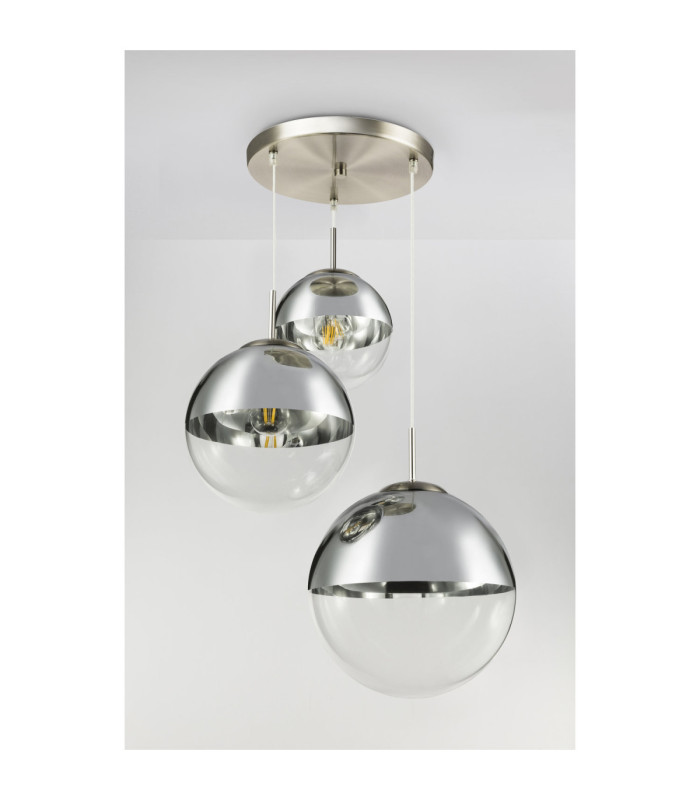 Varus Cluster Pendant Ceiling Light Matt Nickel 3x E27-7