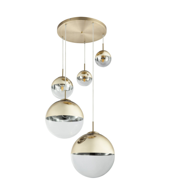 Varus Cluster Pendant Ceiling Light Gold Colours 5x E27-2
