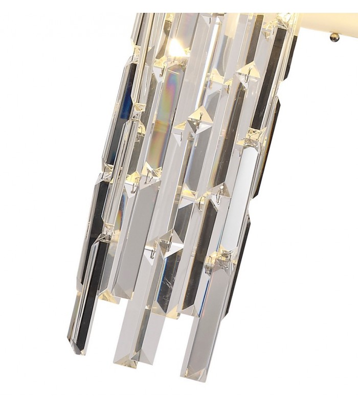 Ceiling Pendant, Semi Ceiling Convertible, 7 x E14, Polished Chrome, Crystal - 10