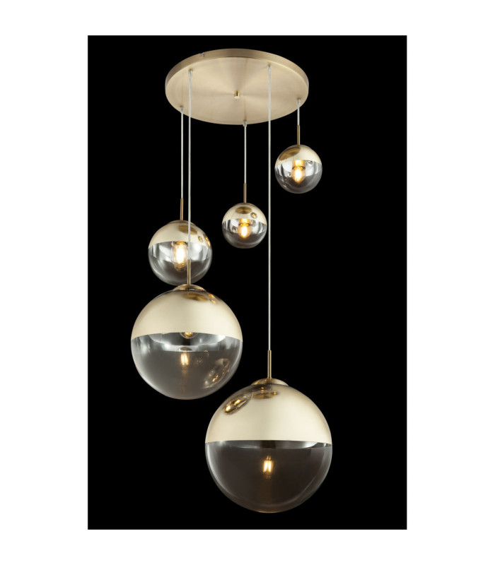 Varus Cluster Pendant Ceiling Light Gold Colours 5x E27-4