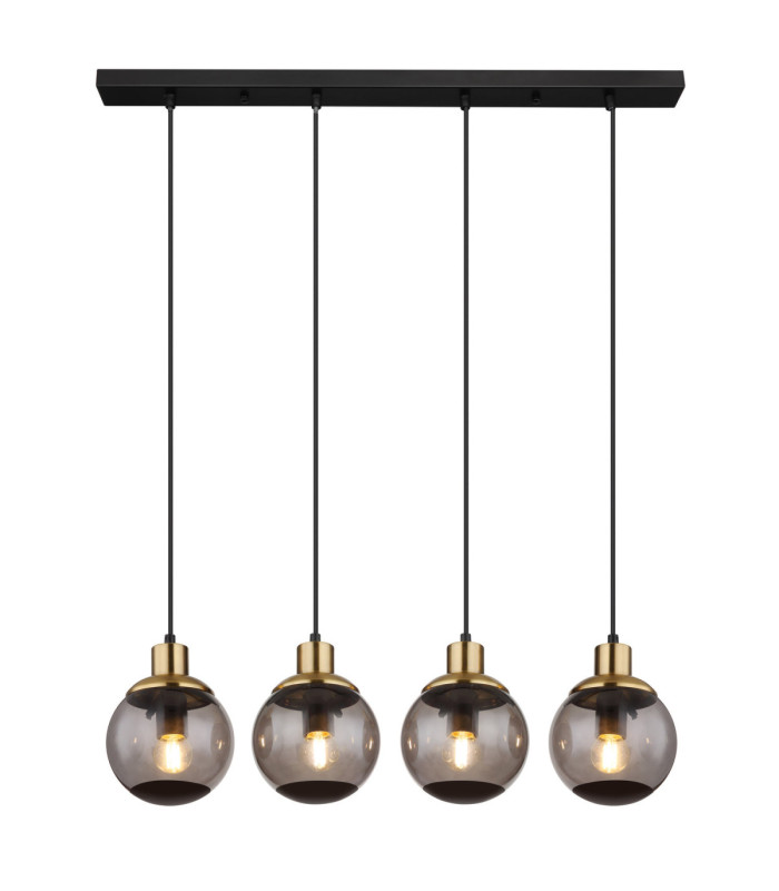 Potter Bar Pendant Ceiling Light Matt Black 4x E27-3