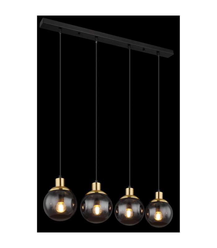 Potter Bar Pendant Ceiling Light Matt Black 4x E27-5