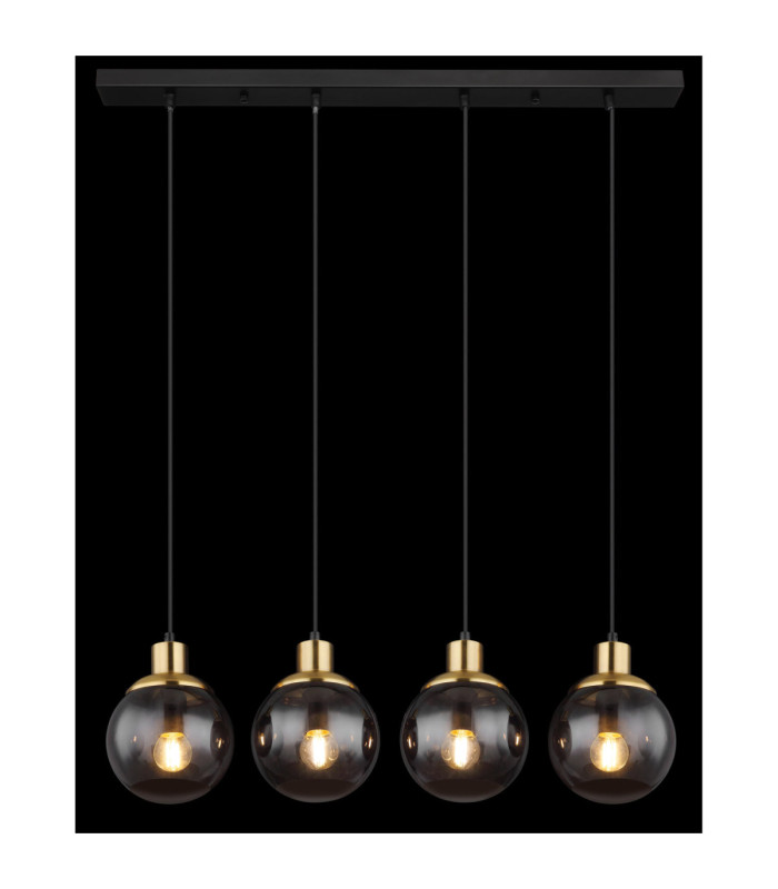 Potter Bar Pendant Ceiling Light Matt Black 4x E27-6