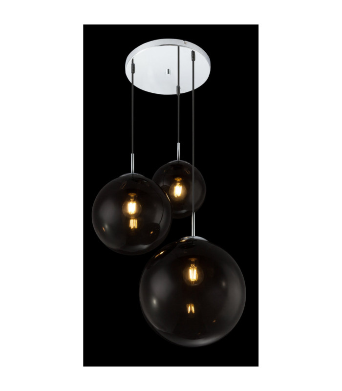 Varus Cluster Pendant Ceiling Light Chrome 3x E27-5
