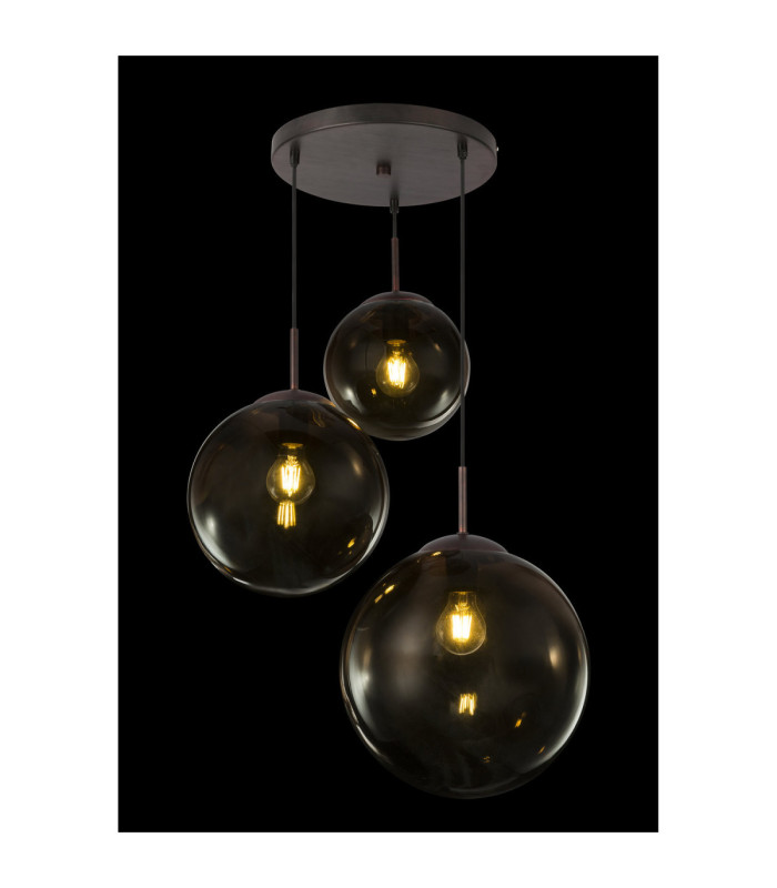 Varus Cluster Pendant Ceiling Light Brown 3x E27-4