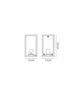 Flush Wall Lamp, 1 x E27, IP54, Graphite Black - 2