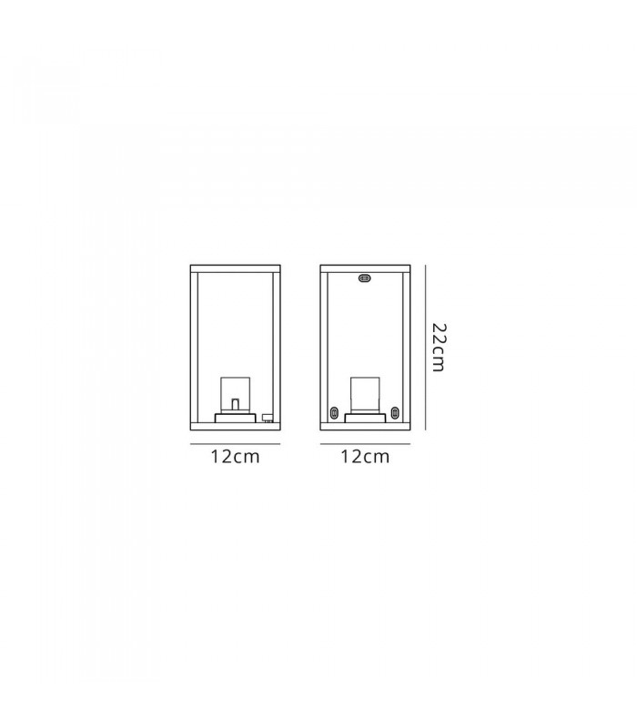 Flush Wall Lamp, 1 x E27, IP54, Graphite Black - 2
