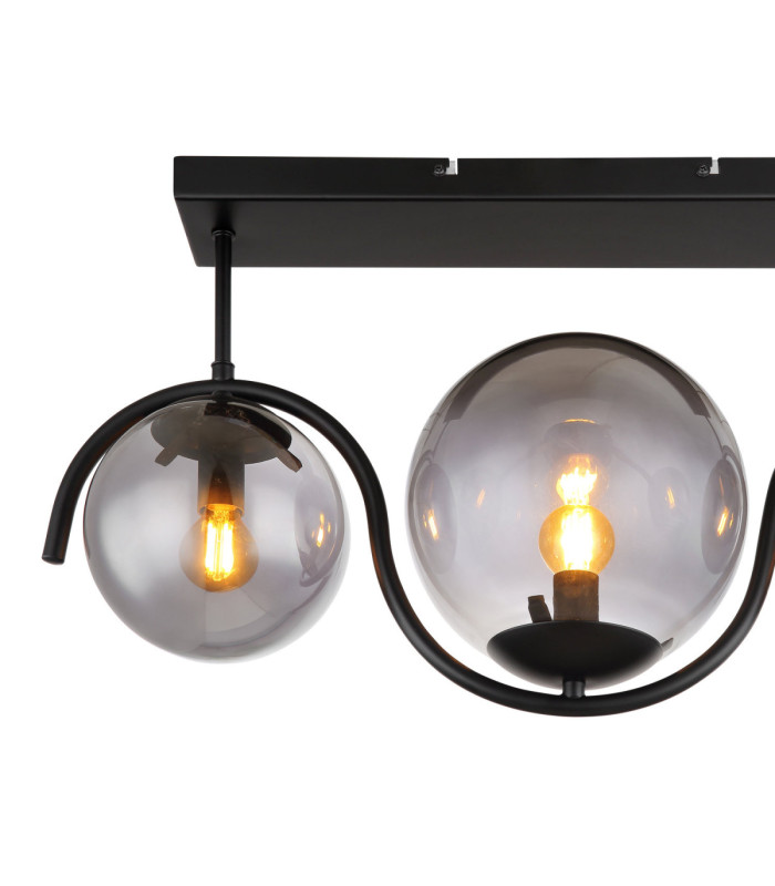 Porry Globe Ceiling Light Matt Black 3x E14-4