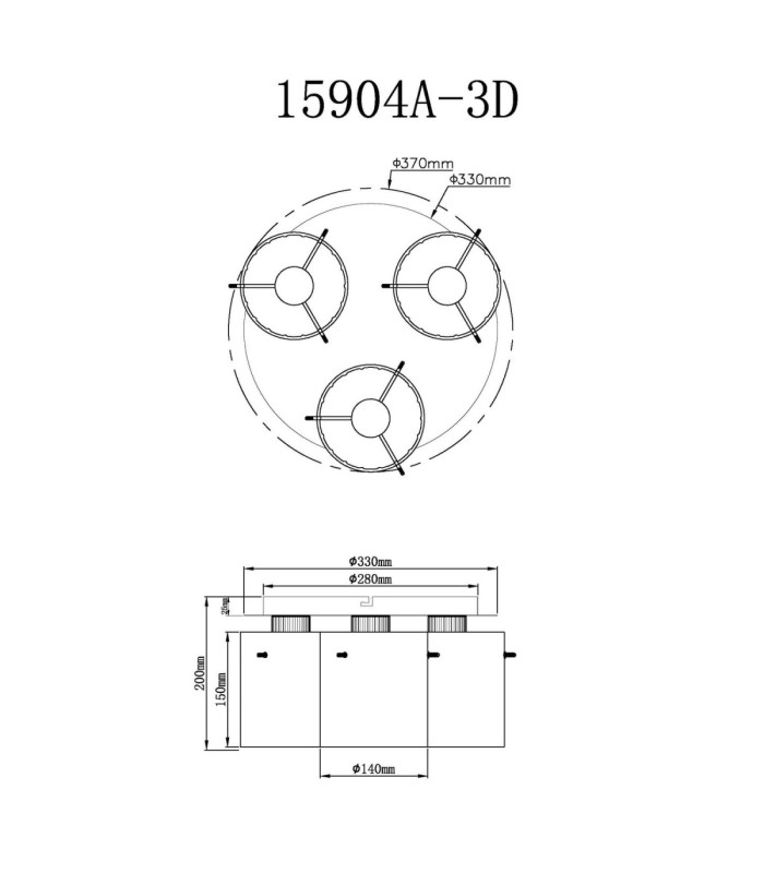 Tiril Shade Cluster Ceiling Light Matt Anthracite 3x E27-3