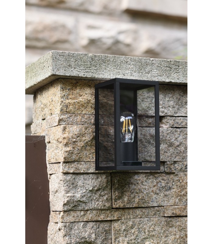 Flush Wall Lamp, 1 x E27, IP54, Graphite Black - 3