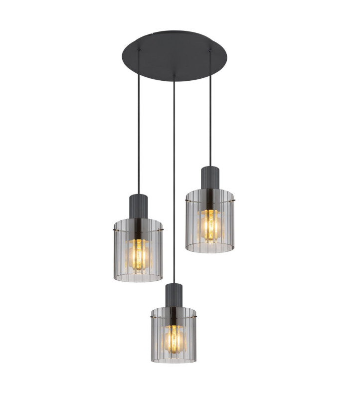 Tiril Cluster Pendant Ceiling Light Matt Anthracite 3x E27-1