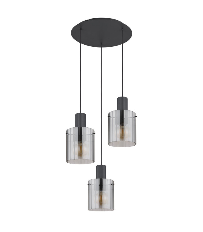 Tiril Cluster Pendant Ceiling Light Matt Anthracite 3x E27-2