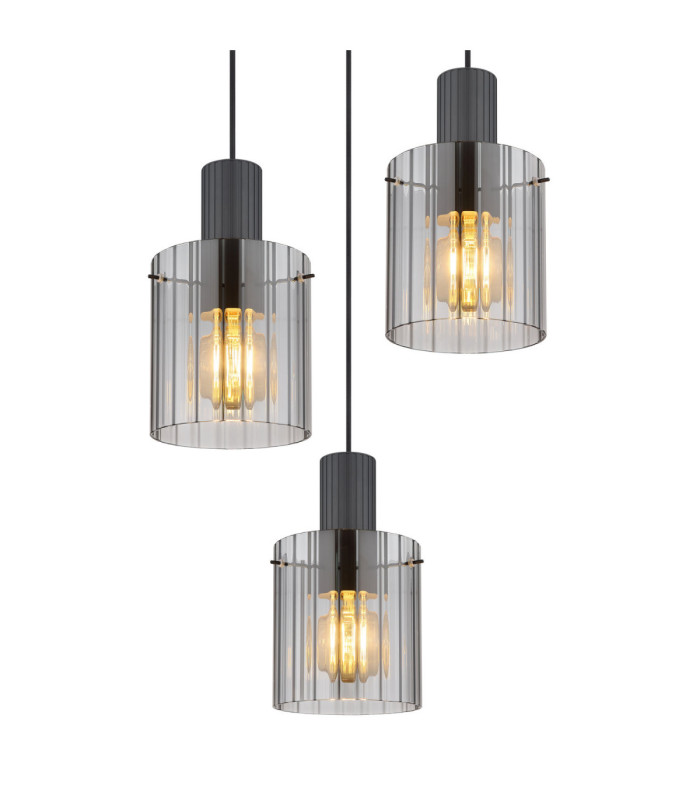 Tiril Cluster Pendant Ceiling Light Matt Anthracite 3x E27-3