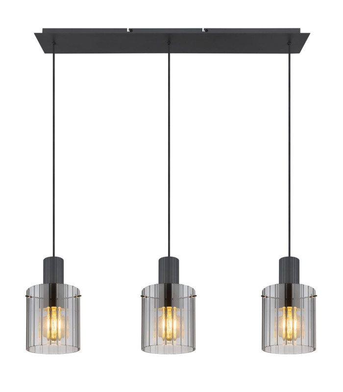 Tiril Bar Pendant Ceiling Light Matt Anthracite 3x E27-3