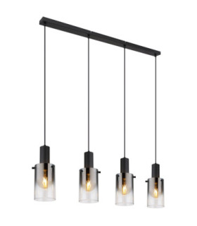 Florentina Bar Pendant Ceiling Light Matt Black 4x E27-1