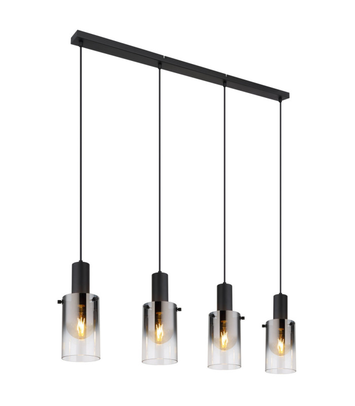 Florentina Bar Pendant Ceiling Light Matt Black 4x E27-1