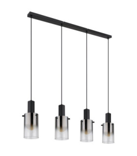 Florentina Bar Pendant Ceiling Light Matt Black 4x E27-2