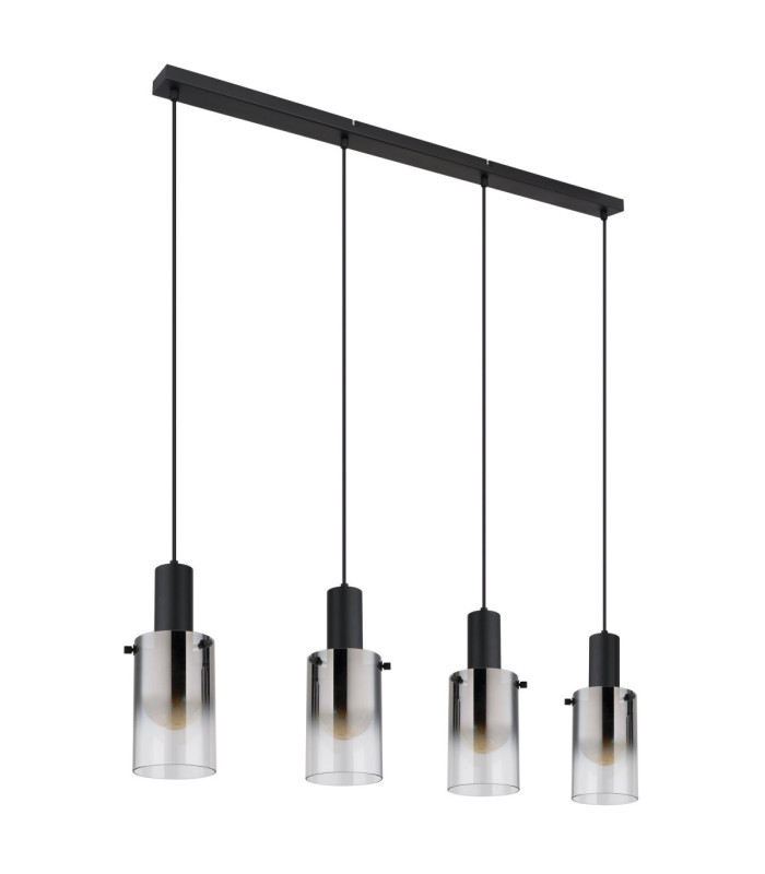 Florentina Bar Pendant Ceiling Light Matt Black 4x E27-2