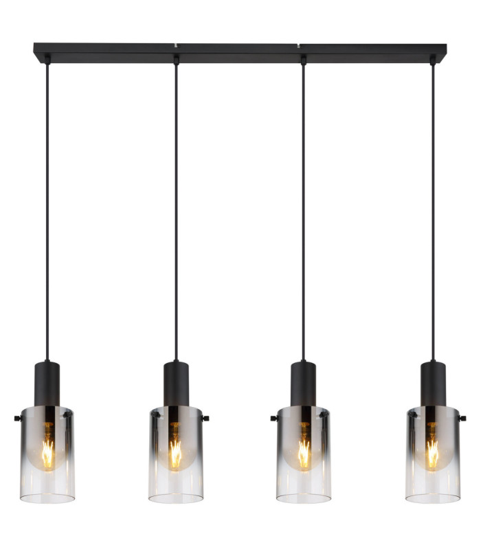 Florentina Bar Pendant Ceiling Light Matt Black 4x E27-3