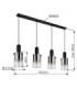 Florentina Bar Pendant Ceiling Light Matt Black 4x E27-6