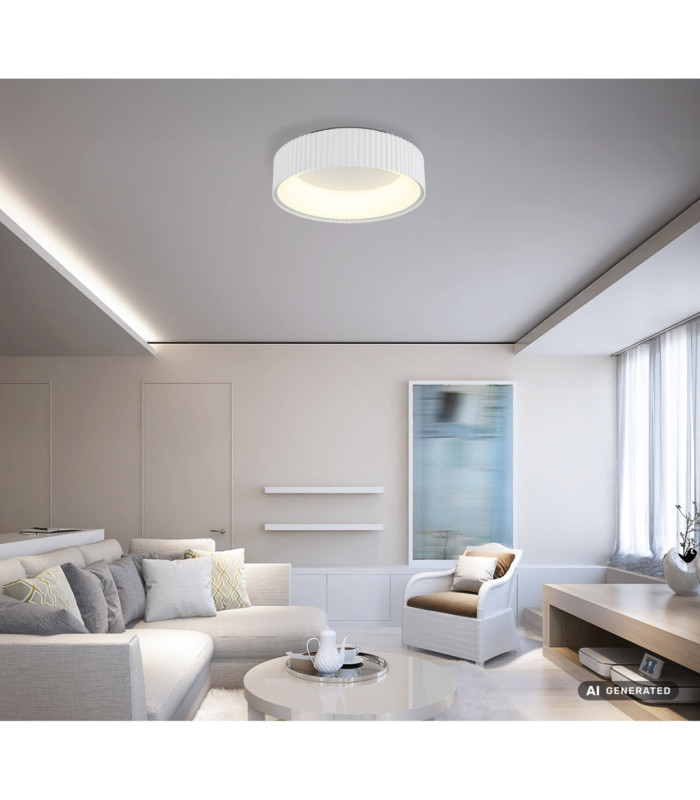 Kemp Integrated LED Cylindrical Ceiling Light Matt White 2700-4000-6000K-7