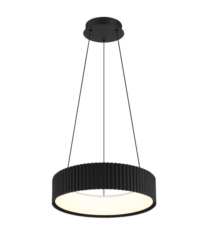 Kemp Integrated LED Cylindrical Pendant Ceiling Light Matt Black 2700-4000-6000K-1