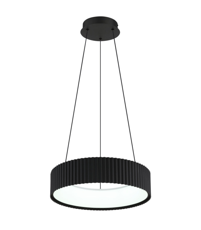 Kemp Integrated LED Cylindrical Pendant Ceiling Light Matt Black 2700-4000-6000K-5