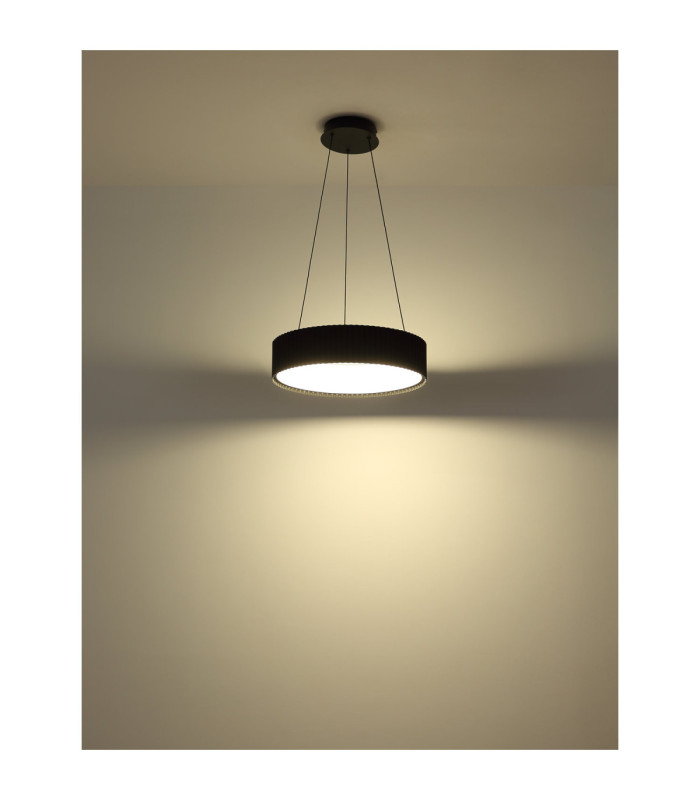 Kemp Integrated LED Cylindrical Pendant Ceiling Light Matt Black 2700-4000-6000K-6