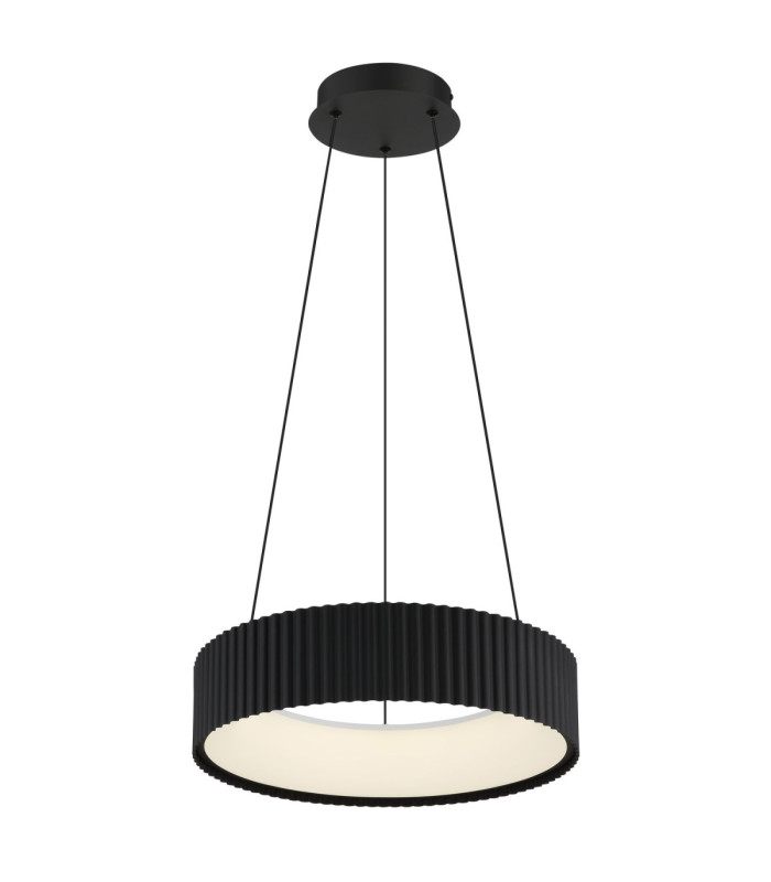Kemp Integrated LED Cylindrical Pendant Ceiling Light Matt Black 2700-4000-6000K-8