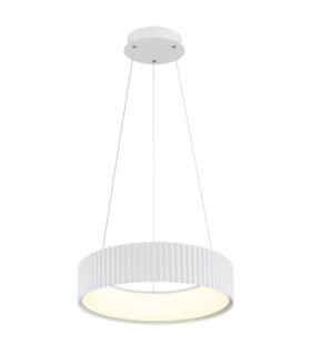 Kemp Integrated LED Cylindrical Pendant Ceiling Light Matt White 2700-4000-6000K-1