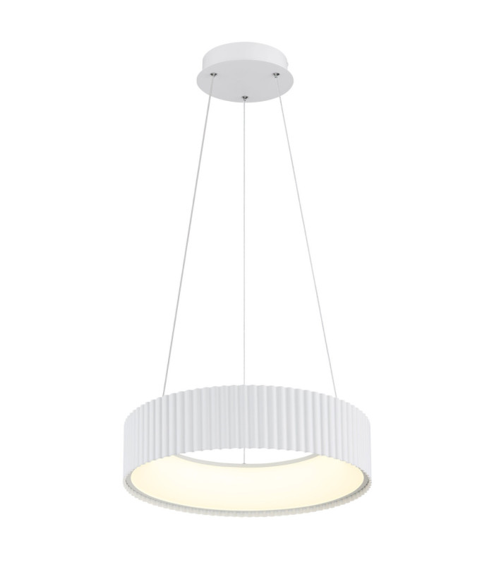 Kemp Integrated LED Cylindrical Pendant Ceiling Light Matt White 2700-4000-6000K-1