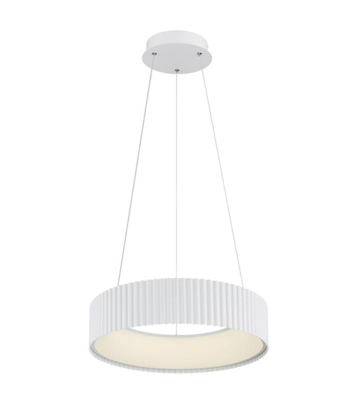 Kemp Integrated LED Cylindrical Pendant Ceiling Light Matt White 2700-4000-6000K-8