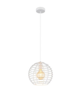 Nesa 28cm Wire Frame Pendant Ceiling Light Matt White 1x E27-1