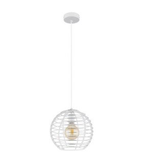 Nesa 28cm Wire Frame Pendant Ceiling Light Matt White 1x E27-2