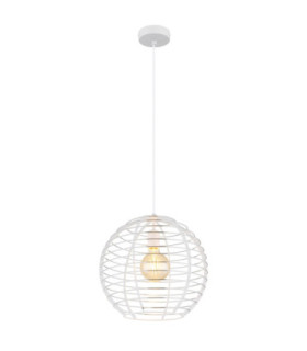 Nesa 35cm Wire Frame Pendant Ceiling Light Matt White 1x E27-1