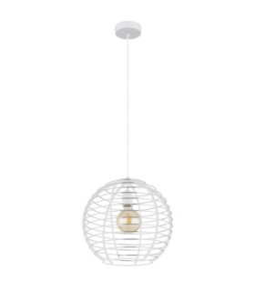 Nesa 35cm Wire Frame Pendant Ceiling Light Matt White 1x E27-2