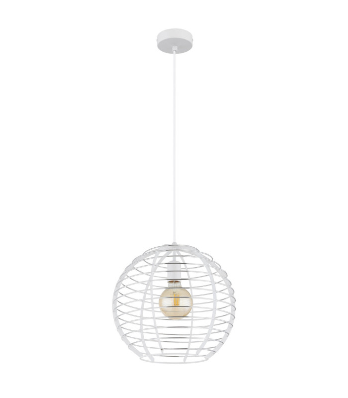 Nesa 35cm Wire Frame Pendant Ceiling Light Matt White 1x E27-2
