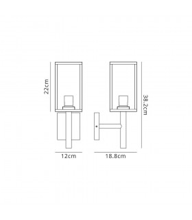 Upward Wall Lamp, 1 x E27, IP54, Graphite Black - 2