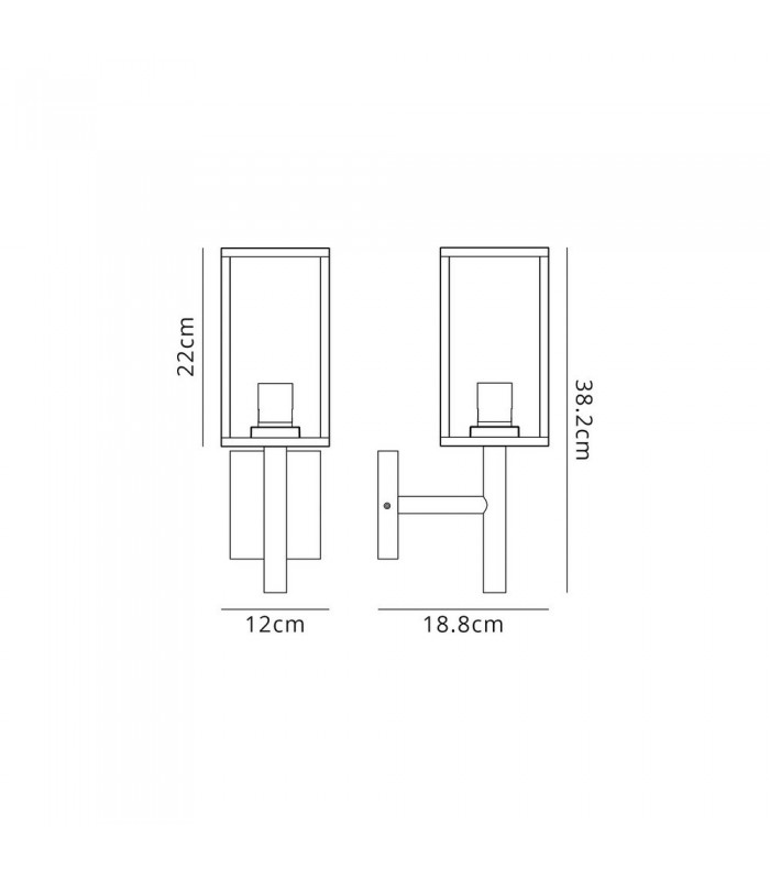 Upward Wall Lamp, 1 x E27, IP54, Graphite Black - 2